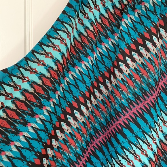 Turquoise Lined, multi-coloured halter top - Picture 2 of 2